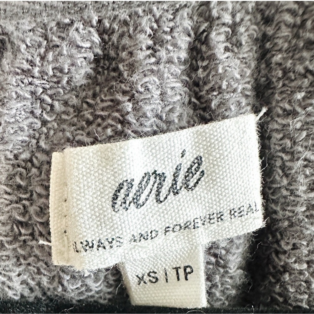 Aerie Easy Street Sweatshirt XS Gray Oversized Slouchy Tunic Tassel Coastal Boho - Picture 10 of 12